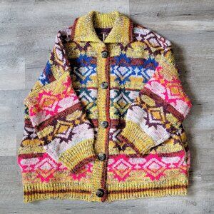 Free People Isle Of Skye Sweater Coat XS Oversized Knit Cardigan Jacket